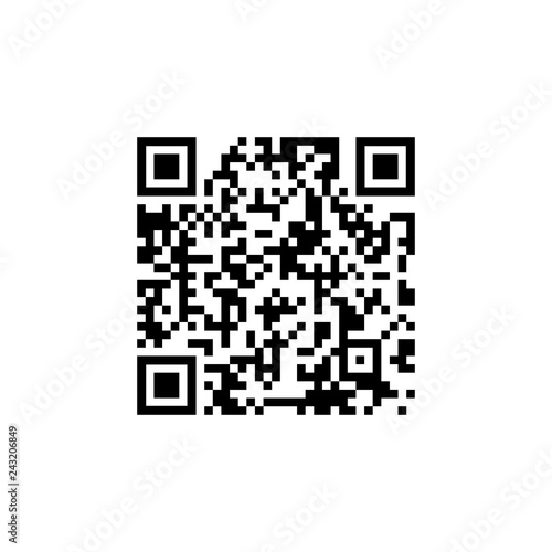 Sample qr code icon. vector illustration isolated on white background.