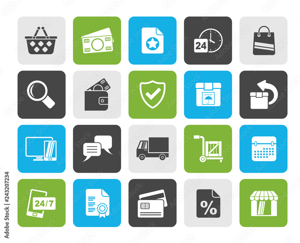 E-commerce and shop icons - vector icon set E-commerce and shop icons - vector icon set