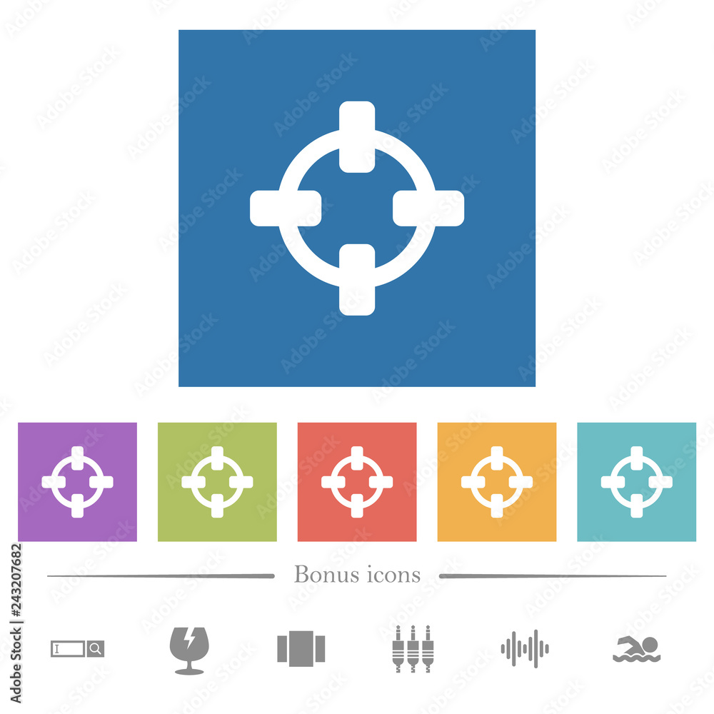 Target flat white icons in square backgrounds Target flat white icons in square backgrounds