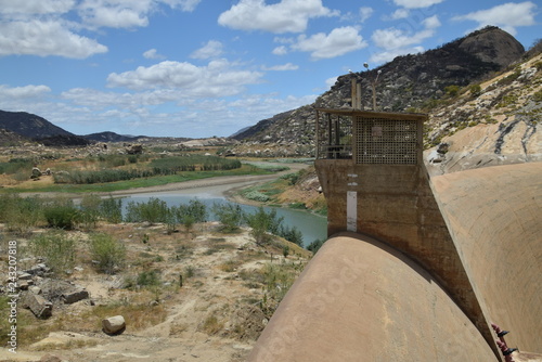 View of the dry dam "Eurico Gaspar Dutra" know as "Gargalheiras" in Brazil.