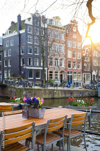 Photography cafe on the street of the amsterdam
