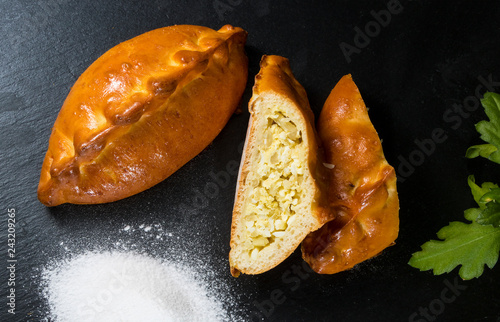 Patty with cabbage and egg