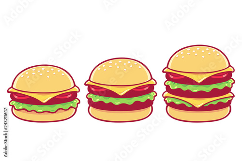 Burger set illustration