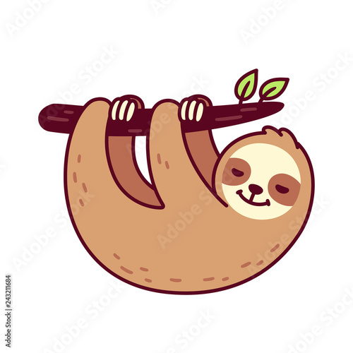 Cute hanging sloth
