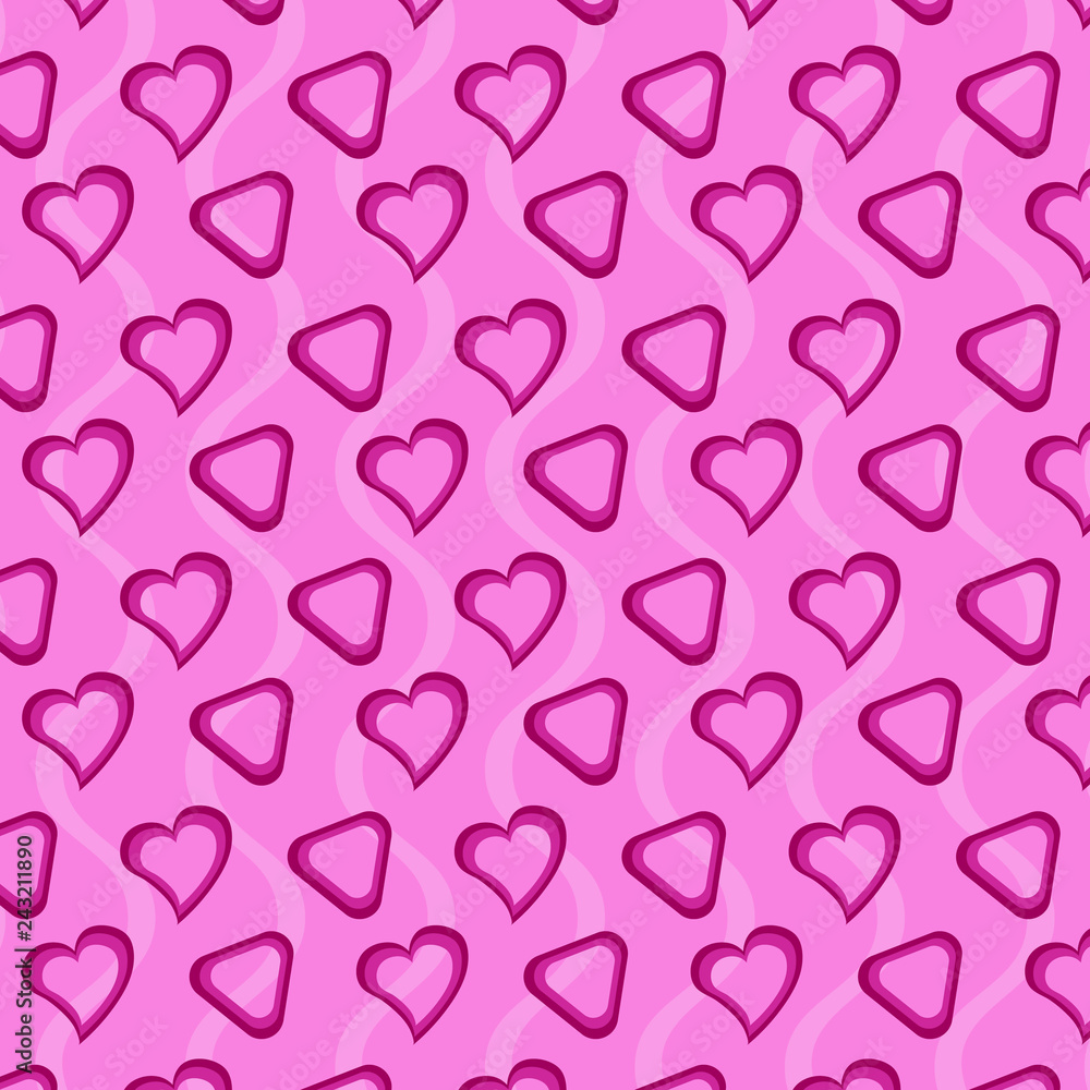 Background love hearts pattern seamless vector
