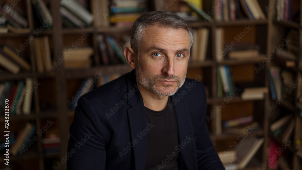 Fototapeta premium brave 45 years old men with gray hair and beard