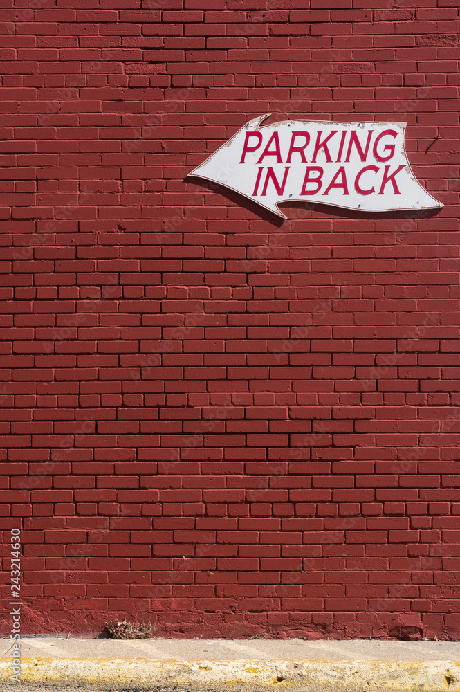 Fototapeta premium Red painted brick wall with 