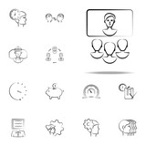 presentation, businessman s hand drawn icon. business icons universal set for web and mobile