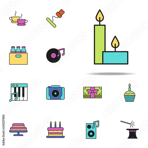 candles colored icon. birthday icons universal set for web and mobile