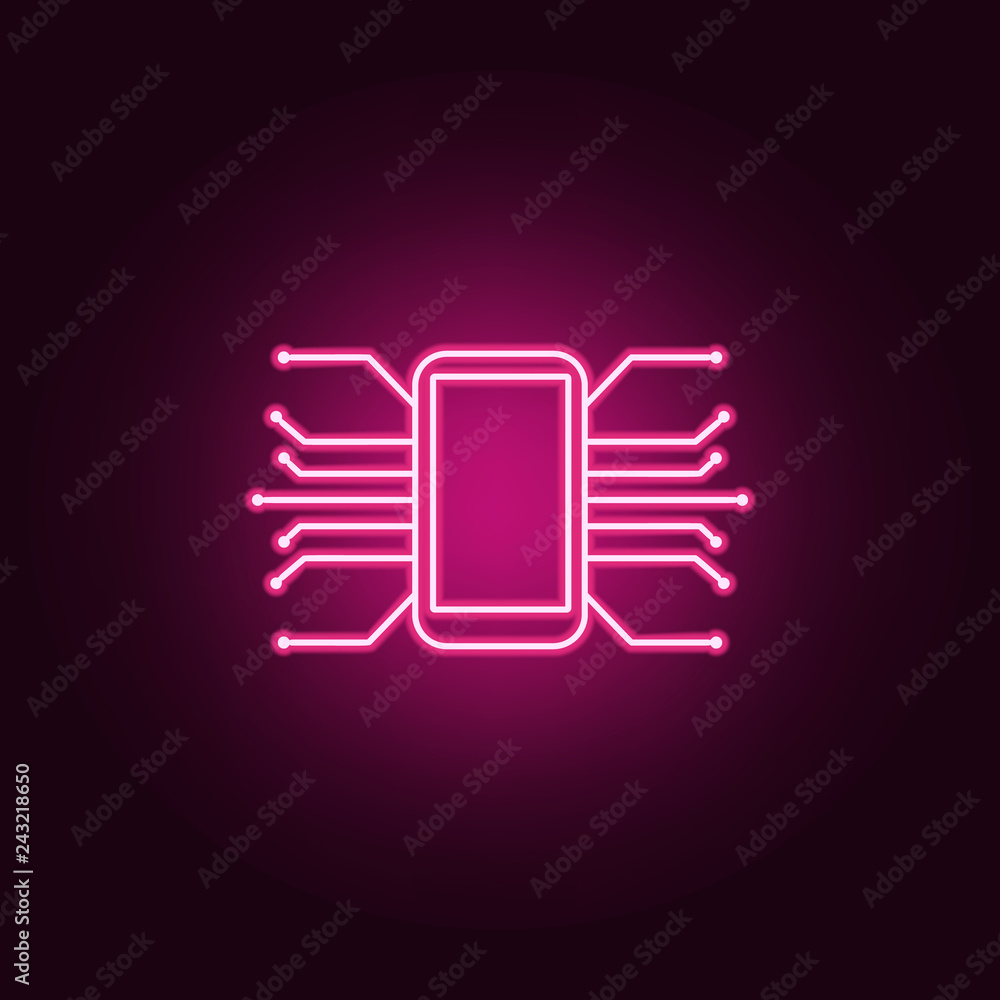 Smart phone Android mobile icon. Elements of artifical in neon style icons. Simple icon for websites, web design, mobile app, info graphics Smart phone Android mobile icon. Elements of artifical in neon style icons. Simple icon for websites, web design, mobile app, info graphics