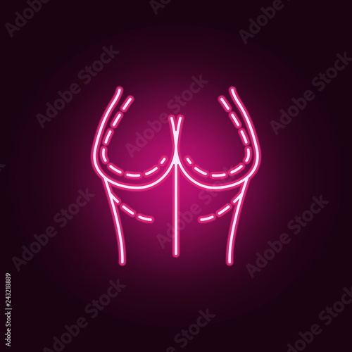 Beauty, cellulite leg thin icon. Elements of anti agies in neon style icons. Simple icon for websites, web design, mobile app, info graphics