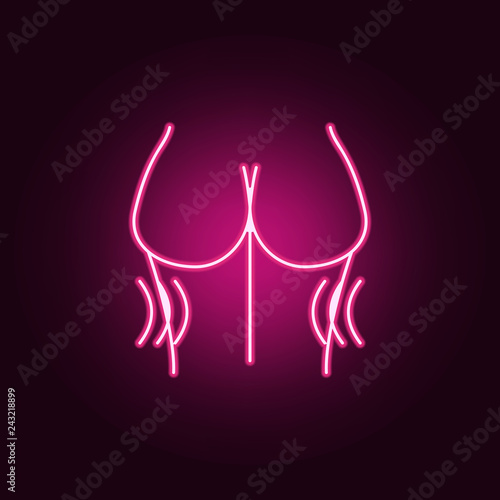 Beauty, cellulite leg thin icon. Elements of anti agies in neon style icons. Simple icon for websites, web design, mobile app, info graphics
