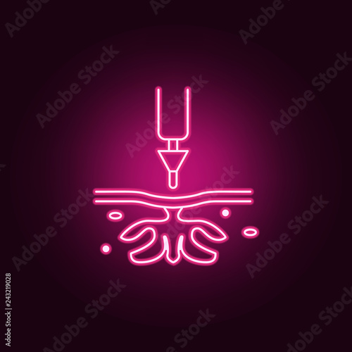 Injection Skin Cleansing icon. Elements of anti agies in neon style icons. Simple icon for websites, web design, mobile app, info graphics