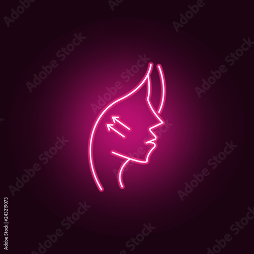 Face lift surgery beauty  icon. Elements of anti agies in neon style icons. Simple icon for websites, web design, mobile app, info graphics