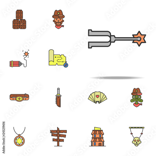 spurs for boots colored icon. Wild West icons universal set for web and mobile