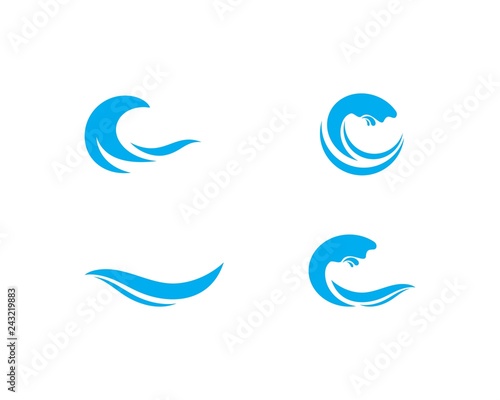 Water Wave symbol and icon Logo Template