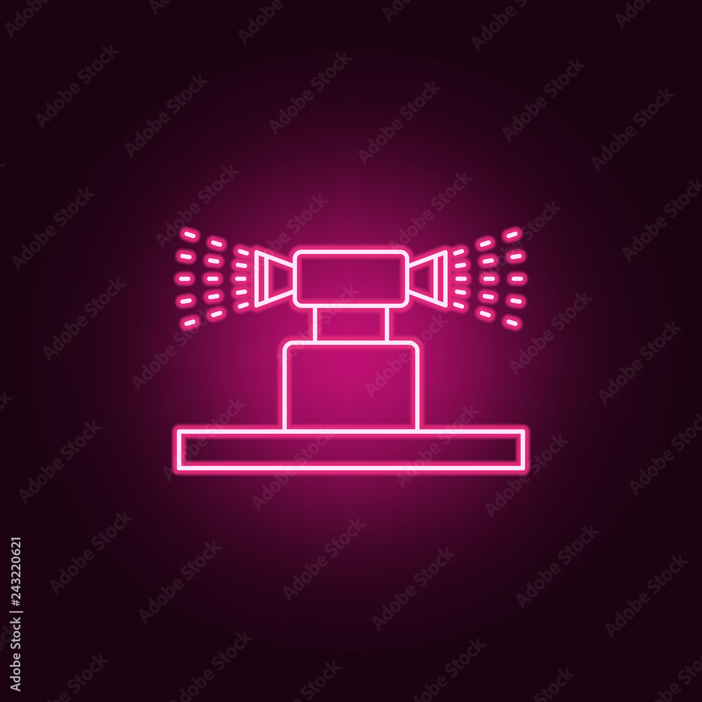 lawn watering system icon. Elements of Sprinkler in neon style icons. Simple icon for websites, web design, mobile app, info graphics