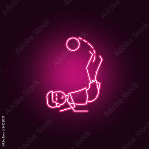 kick kicker icon. Elements of Soccer in action in neon style icons. Simple icon for websites, web design, mobile app, info graphics