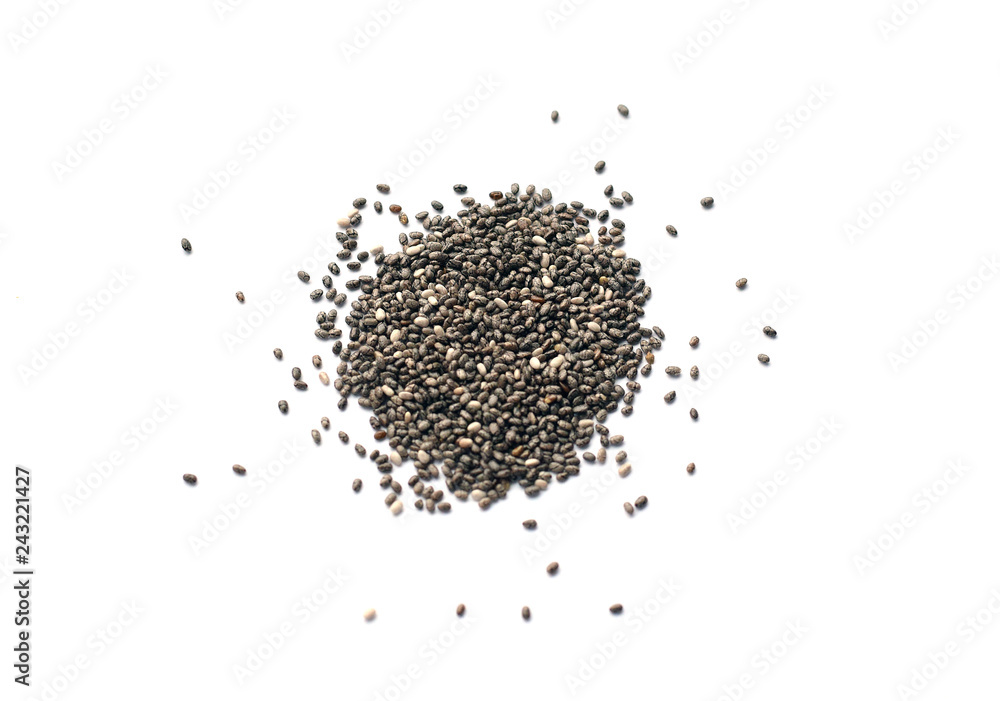 Pile of tiny black and white chia seeds Pile of tiny black and white chia seeds