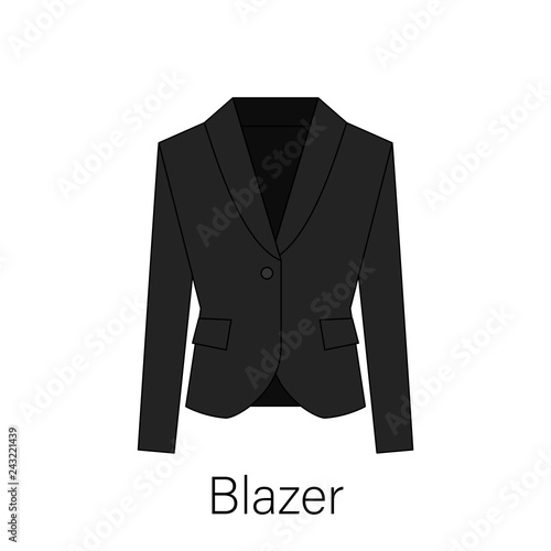 Men blazer or jacket or suit symbol simple flat vector icon in line design. Blazer illustration for web, mobile apps, design. Blazer vector symbol