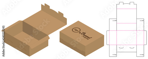 Box packaging die cut template design. 3d mock-up