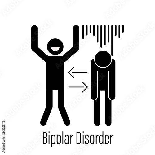 Canvas-taulu Bipolar mental disorder icon