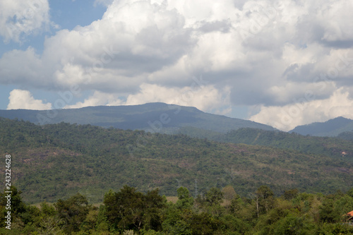 Landscape of Mountain against cloudy sky