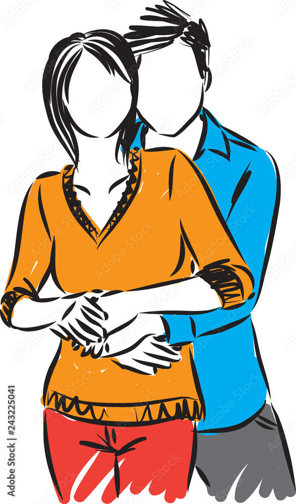 happy lovely couple man and woman vector illustration happy lovely couple man and woman vector illustration