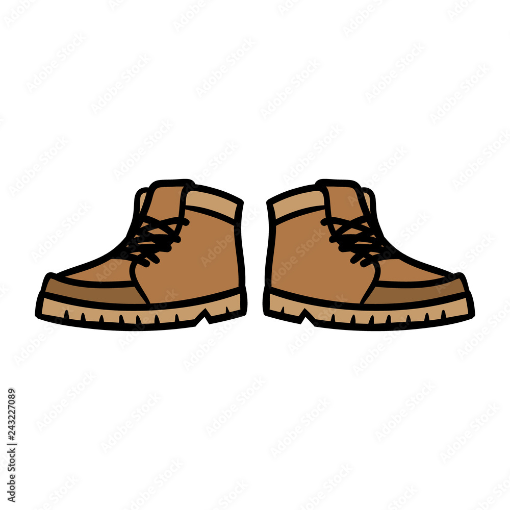 Cartoon Pair of Boots Stock Vector Adobe Stock