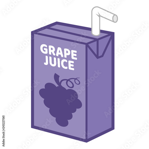 Cartoon Grape Juice Box