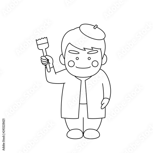 男性キャラクター画家