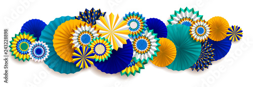 Bright carnaval background with paper fans