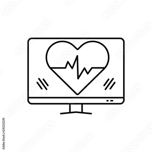 Black line icon for ehealth 
