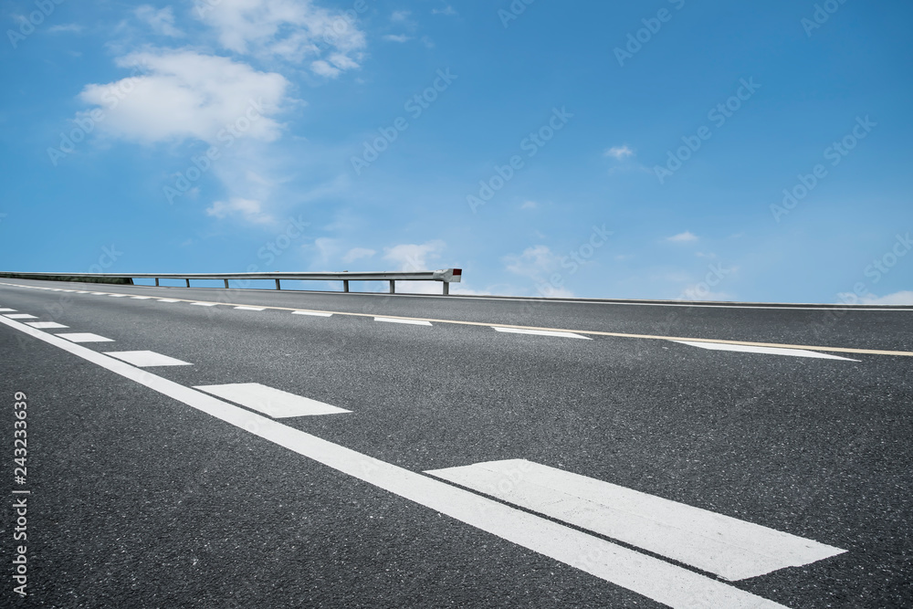 Fototapeta premium Sky Highway Asphalt Road and beautiful sky sunset scenery