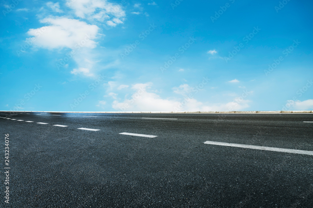 Fototapeta premium Sky Highway Asphalt Road and beautiful sky sunset scenery