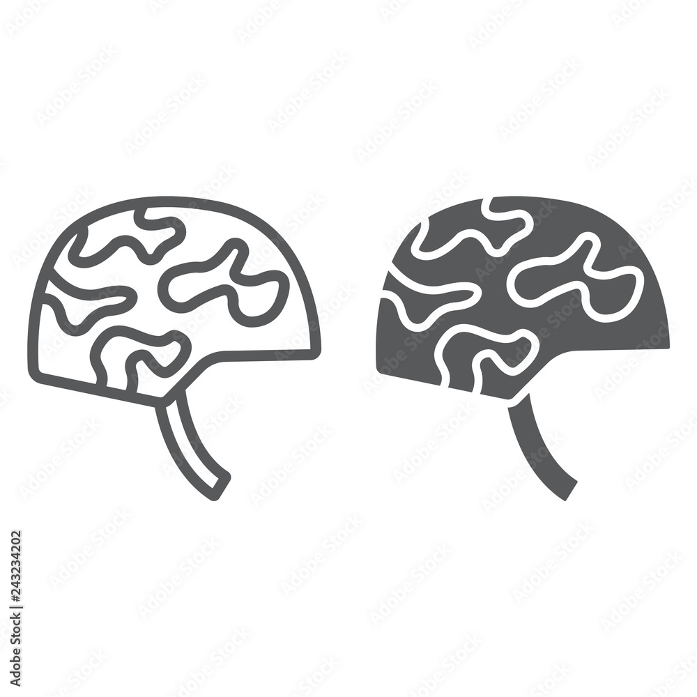 Military helmet line and glyph icon, army and war, armor sign, vector graphics, a linear pattern on a white background. Military helmet line and glyph icon, army and war, armor sign, vector graphics, a linear pattern on a white background.