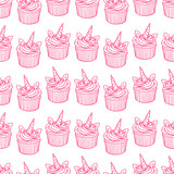 Seamless unicorn cupcakes