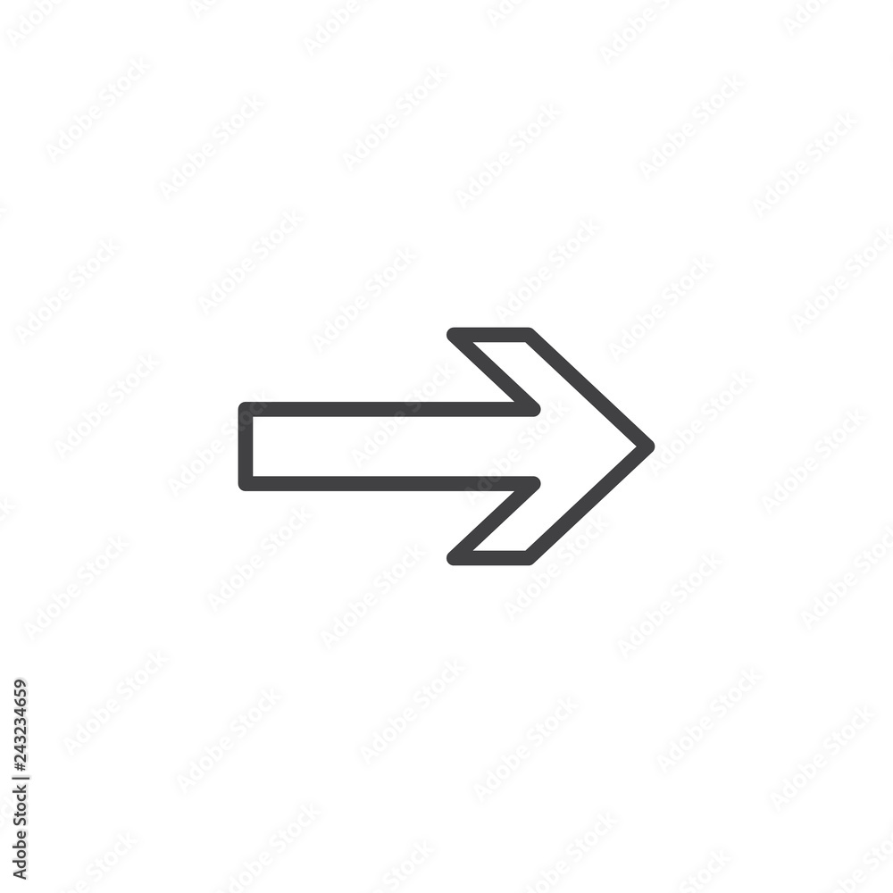 Arrow right line icon. linear style sign for mobile concept and web design. Right direction arrow outline vector icon. Symbol, logo illustration. Pixel perfect vector graphics Arrow right line icon. linear style sign for mobile concept and web design. Right direction arrow outline vector icon. Symbol, logo illustration. Pixel perfect vector graphics