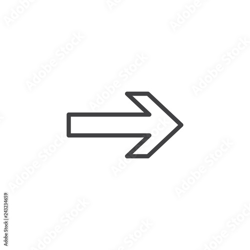 Arrow right line icon. linear style sign for mobile concept and web design. Right direction arrow outline vector icon. Symbol, logo illustration. Pixel perfect vector graphics