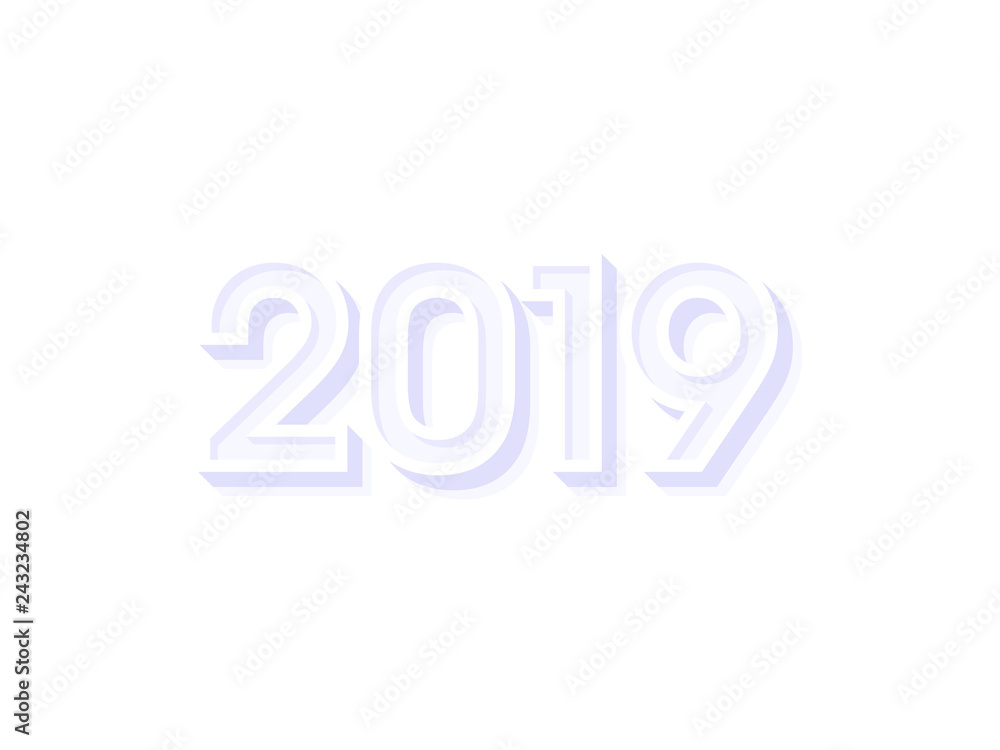New year 2019. Greeting card design template with number 2019 text design. Vector illustration New year 2019. Greeting card design template with number 2019 text design. Vector illustration