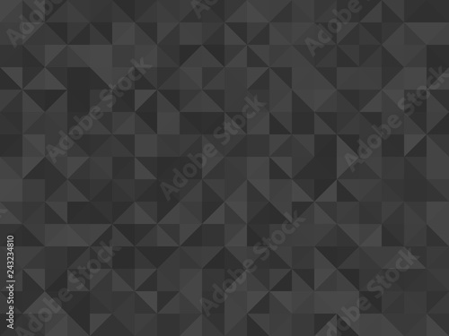 Black abstract background. Geometric triangle pattern. Vector template