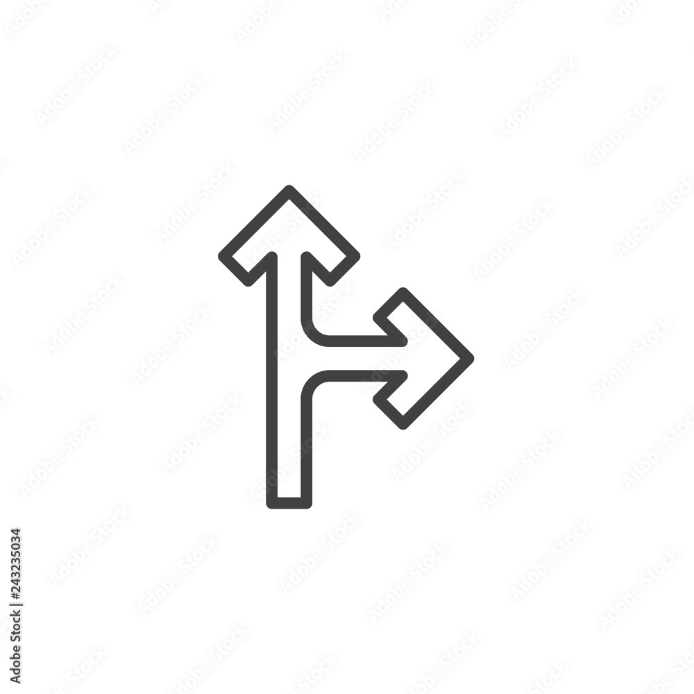 Straight and right arrow line icon. linear style sign for mobile concept and web design. Two side arrows outline vector icon. Symbol, logo illustration. Pixel perfect vector graphics Straight and right arrow line icon. linear style sign for mobile concept and web design. Two side arrows outline vector icon. Symbol, logo illustration. Pixel perfect vector graphics
