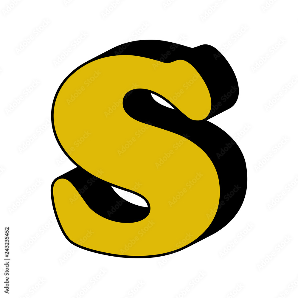 letter S, alphabet, 3D icon. Element of 3D color alphabet for ...