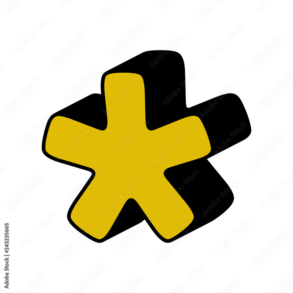asterisk, 3D icon. Element of 3D color alphabet for mobile concept and web apps. Detailed asterisk, 3D icon can be used for web and mobile