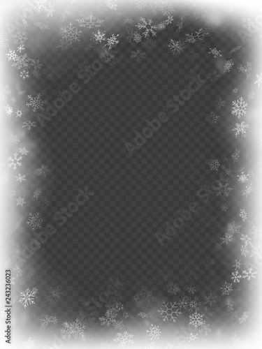 Abstract Christmas frame overlay effect with snowflakes. EPS 10