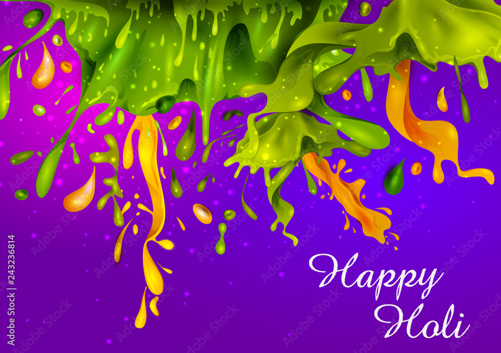 Colorful Traditional Holi splash background for festival of colors of India  Stock Vector | Adobe Stock