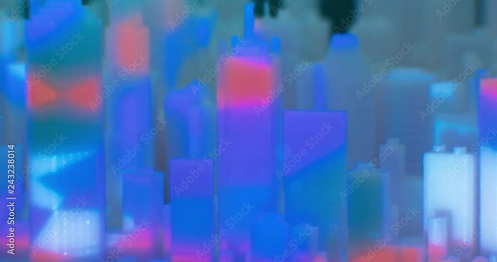 Projection mapping. Project city. Macro. 4K.
Projection mapping. Project city. Macro. 4K.