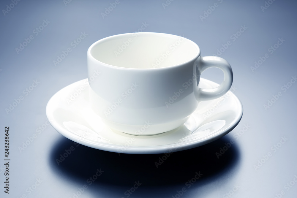 empty white Cup with saucer for coffee