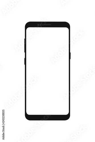 new smartphone with blank white screen.  display smartphone
