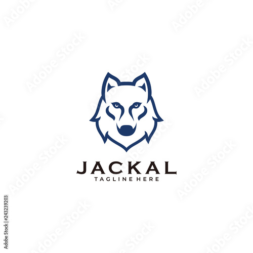 Modern minimalist wolf jackal logo icon vector